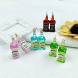 10pcs 3D Bottle Charms for DIY Earrings Keychains Phone Cases