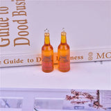 10pcs 3D Beer Bottle Resin Charms for Jewelry Making