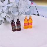 10pcs 3D Beer Bottle Resin Charms for Jewelry Making
