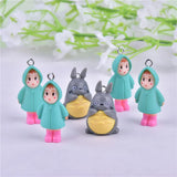 10pcs Cartoon Girl Cat Resin Charms DIY Earring Keychain Jewelry Making