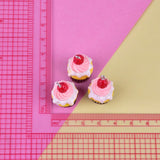 10pcs 3D Stawberry Cake Resin Charms Keychain Necklace Pendant DIY