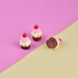 10pcs 3D Stawberry Cake Resin Charms Keychain Necklace Pendant DIY