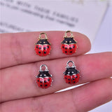 10pcs 3D Style Ladybug Metal Enamel Charms for DIY Jewelry 12*9mm