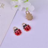 10pcs 3D Style Ladybug Metal Enamel Charms for DIY Jewelry 12*9mm