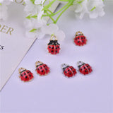 10pcs 3D Style Ladybug Metal Enamel Charms for DIY Jewelry 12*9mm