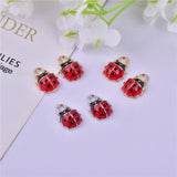 10pcs 3D Style Ladybug Metal Enamel Charms for DIY Jewelry 12*9mm