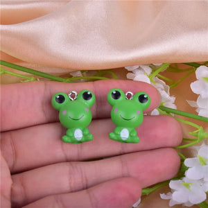10pcs 3D Frog Resin Charms Pendant for DIY Jewelry Making