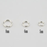 10pcs 925 Silver Double Open Jump Rings Split Rings for Jewelry Making