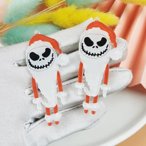 10pcs Acrylic Santa Claus Earring Charms DIY Christmas Halloween Keychain