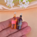 10pcs Beer Bottle Resin Charms for Earring Keychain Making
