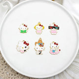 10pcs Alloy Cat Drip Oil Pendant Earrings DIY Charm Jewelry Keychain