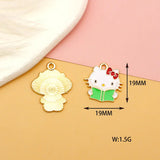 10pcs Alloy Cat Drip Oil Pendant Earrings DIY Charm Jewelry Keychain