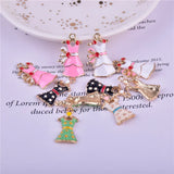10pcs Beauty Skirt Enamel Metal Charms for DIY Jewelry Making