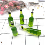 10pcs/pack Beer Bottle Resin Charms Craft Plastic Earring Charms