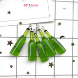 10pcs/pack Beer Bottle Resin Charms Craft Plastic Earring Charms