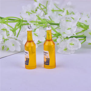 10pcs Beer Bottle Earring Charms for Keychain Necklace Phone Charm
