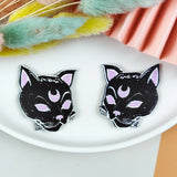 10pcs/pack Punk Witches Skull Cat Bat Charms For Jewelry Making