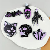 10pcs/pack Punk Witches Skull Cat Bat Charms For Jewelry Making