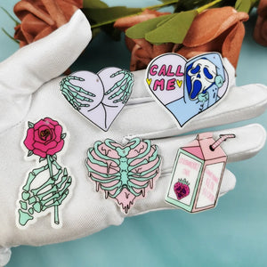 10pcs/pack Milk Acrylic Charms Gothic Pendant DIY Keychain Dangel