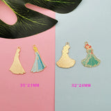 10pcs Cartoon Girls Princess Enamel Charms Metal Pendants Earring DIY