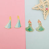 10pcs Cartoon Girls Princess Enamel Charms Metal Pendants Earring DIY