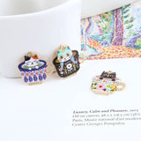 10pcs Cat Cup Enamel Charms DIY Jewelry Making Golden Base