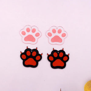 10pcs Clear Acrylic Bear Cat Paw Earring Charms Animal Claw Pendant DIY Jewelry