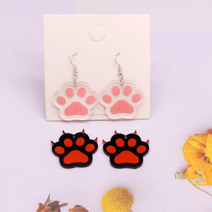 10pcs Clear Acrylic Bear Cat Paw Earring Charms Animal Claw Pendant DIY Jewelry
