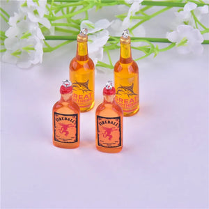 10pcs Coconut Tree Alcohol Charms Earring Keychain DIY