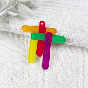 10pcs Colorful Love Peace Acrylic Charms Heart Pendant Jewelry Keychain DIY