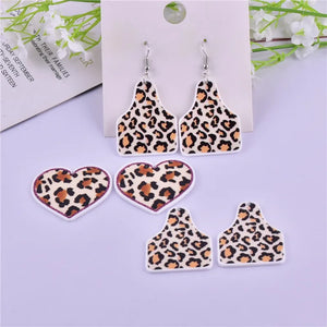 10pcs/pack Cowboy Leopard Heart Acrylic Charms for Jewelry Making DIY