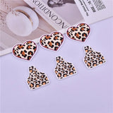 10pcs/pack Cowboy Leopard Heart Acrylic Charms for Jewelry Making DIY