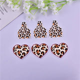 10pcs/pack Cowboy Leopard Heart Acrylic Charms for Jewelry Making DIY