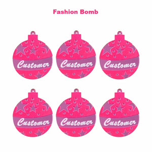 (10pcs/pack) Custom Christmas Pink Ball Mirror Pendants For DIY Jewelry