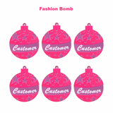 (10pcs/pack) Custom Christmas Pink Ball Mirror Pendants For DIY Jewelry