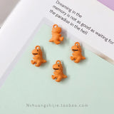 10pcs 3D Dinosaur Charms Metal Pendant Golden Earring DIY Jewelry 17x12x5mm