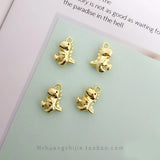10pcs 3D Dinosaur Charms Metal Pendant Golden Earring DIY Jewelry 17x12x5mm