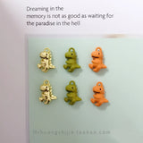 10pcs 3D Dinosaur Charms Metal Pendant Golden Earring DIY Jewelry 17x12x5mm