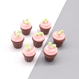 10pcs/pack 3D Strawberry Ice Cream Resin Charms Cupcake Earring Keychain DIY