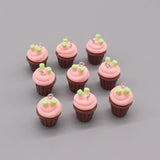 10pcs/pack 3D Strawberry Ice Cream Resin Charms Cupcake Earring Keychain DIY