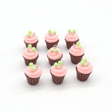 10pcs/pack 3D Strawberry Ice Cream Resin Charms Cupcake Earring Keychain DIY