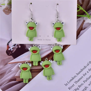 10pcs Frog Cartoon Charms for DIY Jewelry Making
