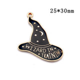 10pcs Halloween Witch Hat Enamel Charms for DIY Jewelry Making