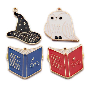 10pcs Halloween Witch Hat Enamel Charms for DIY Jewelry Making