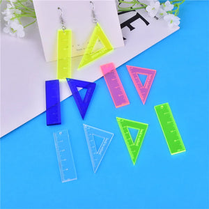 10pcs Triangle Arcylic Ruler Charms DIY Earring Keychain Jewelry Making