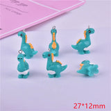 10pcs Dinosaur Resin Charms for DIY Jewelry Making Bulk Accessory 27*12mm