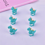 10pcs Dinosaur Resin Charms for DIY Jewelry Making Bulk Accessory 27*12mm