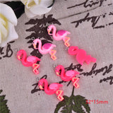 10pcs Flamingo Resin Charms for Earring Making