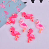10pcs Flamingo Resin Charms for Earring Making