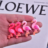 10pcs Flamingo Resin Charms for Earring Making